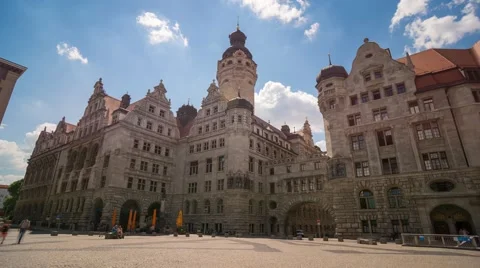 Leipzig, Altes Rathaus, Timelapse 4K Stock Footage 40521330