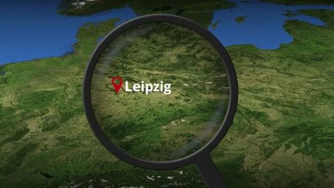 Leipzig city found on the map, 3d rendering Ilustración de archivo