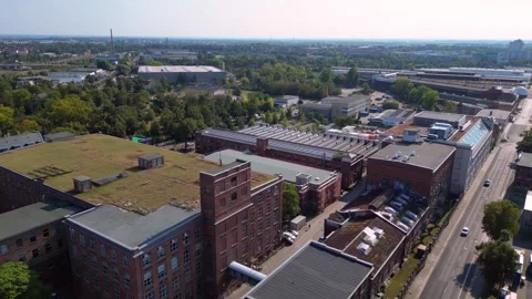 Leipzig cotton spinning mill factory industrial architecture, Stock Footage 284295992