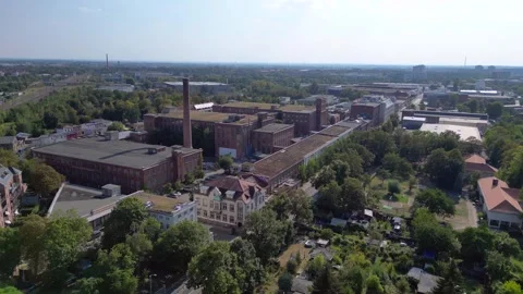 Leipzig cotton spinning mill factory industrial architecture, Stock Footage 284296002
