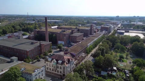 Leipzig cotton spinning mill factory industrial architecture, Stock Footage 284297341