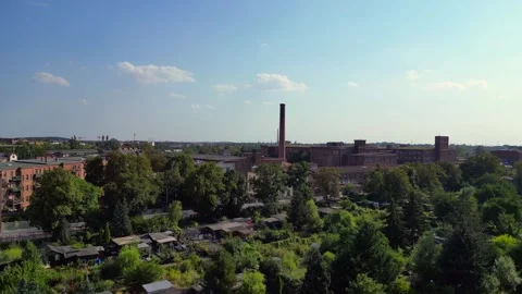 Leipzig cotton spinning mill factory industrial architecture, Stock Footage 284297643