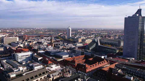 Leipzig, Germany - 04/27/2024: Leipzig, Germany. Aerial View of Cityscape Stock Footage 274183442