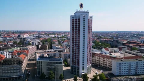 Leipzig, Germany - 08/28/2024: leipzig, germany showing city hochhaus Video stock 284404200