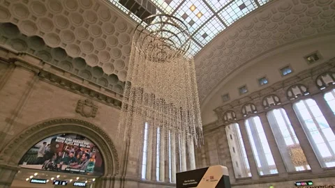 Leipzig. Germany 21.12.2024Interior of Leipzig Main Station: Stock Footage 296121610