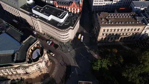 Leipzig, Germany. Aerial View of Downtown Buildings and Streets, Revealing Stock Footage 275159143