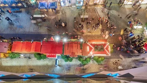 Leipzig, Germany - December 20, 2017: Christmas Market in Leipzig, Germany. Stock Footage 83735053