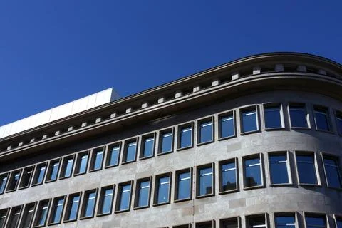 Leipzig, Germany, May 2, 2026: Modern Architectural Design Against Clear Bl.. Stock Photos