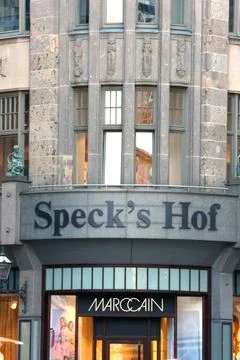 Leipzig, Germany, May 2, 2026: Historic Speck's Hof Shopping Arcade Facade .. Stock Photos