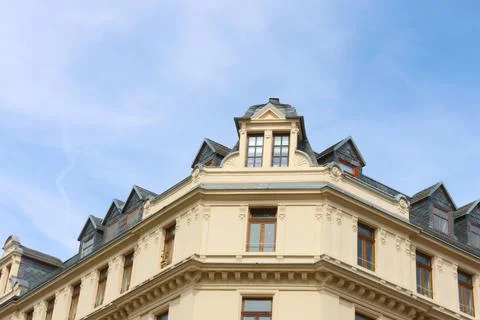 Leipzig, Germany, May 3, 2026: Historic European Architecture: Elegant Roof.. Stock Photos