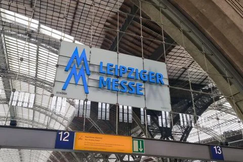Leipzig, Germany, May 4, 2026: Entrance to leipziger messe, showcasing modern Stock Photos