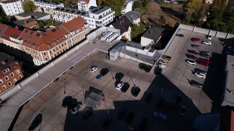 Leipzig, Germany, Revealing Drone Shot of Residential Neighborhood With Stock Footage 275810329