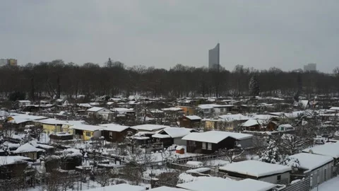 Leipzig, Germany view over small gardens to the russian church Stock Footage 148285523