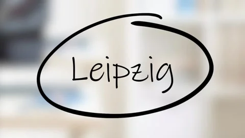 Leipzig Handwriting using black marker on glass Stock Footage 318751049