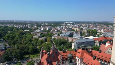 Leipzig new city hall, a stunning example of german renaissance Stock Footage 284297724