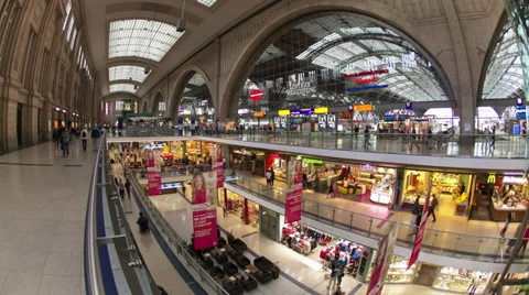 Leipzig railway station atrium, Leipzig, Germany Stock-Footage 33208192