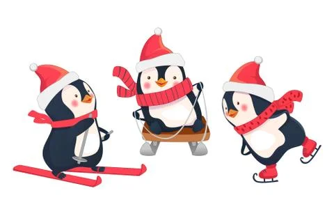 Leisure activities in winter Stock Illustration