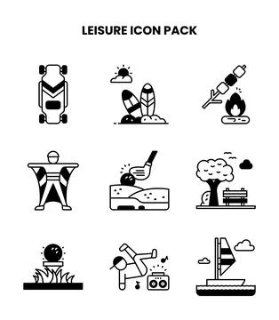Leisure DuoTone Vector Icons Pack Stock Illustration
