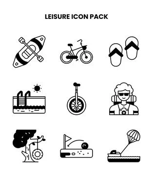 Leisure DuoTone Vector Icons Pack Stock Illustration