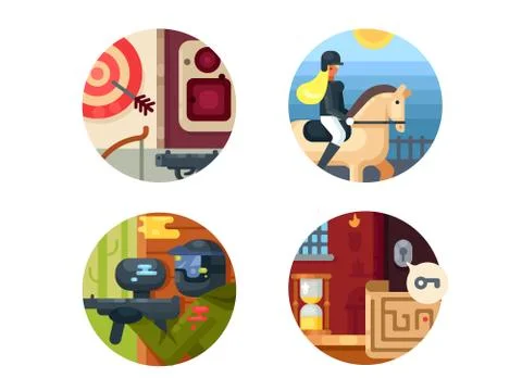 Leisure icon set Stock Illustration