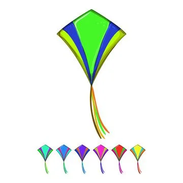 Leisure kite sky cartoon vector graphic Stock Illustration
