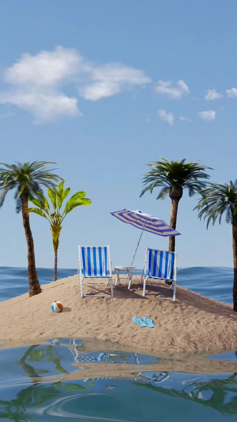 Leisure in summer vacation. 3d rendering. Stock Footage 263049915