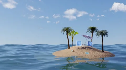 Leisure in summer vacation. 3d rendering. 스톡 동영상 263049999