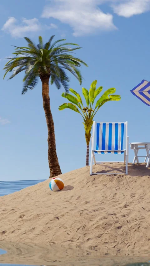Leisure in summer vacation. 3d rendering. Stock Footage 263076780
