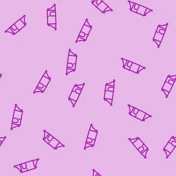 Leisure tent vacation line vector seamless pattern Stockillustratie