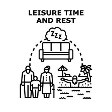 Leisure time and rest concept illustration Illustrazione stock