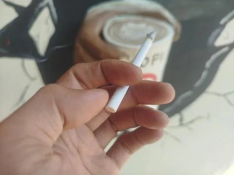 Leisure time with Smoking activity 스톡 사진