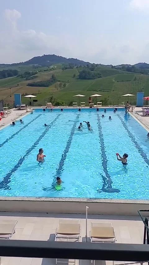 Leisure time at the swiming pool Stock Footage 280756058