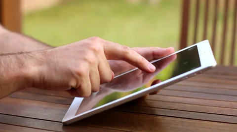 Leisure time using iPad Tablet 01 스톡 동영상 39382471