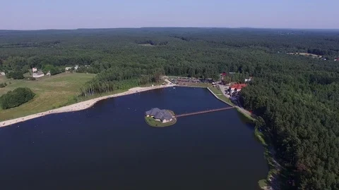 Leisure by the water, aerial view Stock Footage 85615744