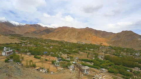 Lekh  panoram under the clouds Stock Footage 40840335