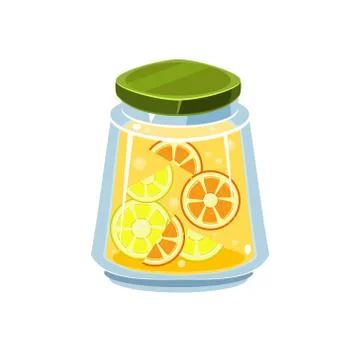 Leman Jam  In Transparent Jar Stock Illustration