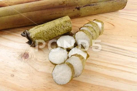 Lemang is a traditional Indonesian, Malaysian, Singaporean food and made of g Stock Photos