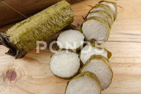 Lemang is a traditional Indonesian, Malaysian, Singaporean food and made of g Stock Photos