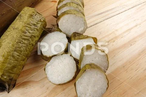 Lemang is a traditional Indonesian, Malaysian, Singaporean food and made of g Stock Photos