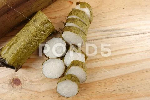 Lemang is a traditional Indonesian, Malaysian, Singaporean food and made of g Stock Photos