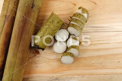 Lemang is a traditional Indonesian, Malaysian, Singaporean food and made of g Stock Photos