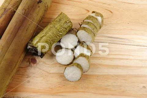 Lemang is a traditional Indonesian, Malaysian, Singaporean food and made of g Stock Photos