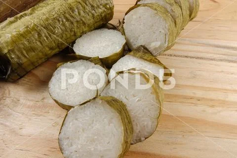 Lemang is a traditional Indonesian, Malaysian, Singaporean food and made of g Stock Photos