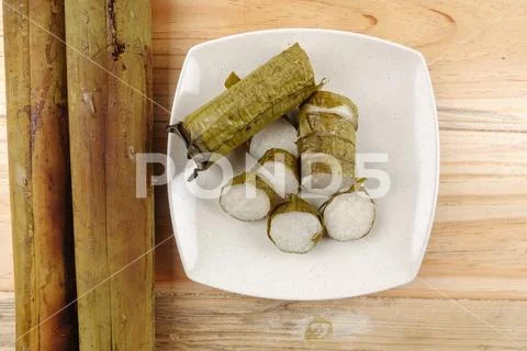 Lemang is a traditional Indonesian, Malaysian, Singaporean food and made of g Stock Photos