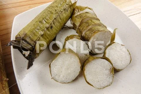 Lemang is a traditional Indonesian, Malaysian, Singaporean food and made of g Stock Photos