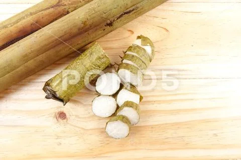 Lemang is a traditional Indonesian, Malaysian, Singaporean food and made of g Stock Photos