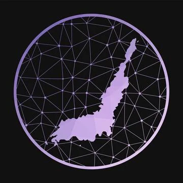 Lembeh icon. Vector polygonal map of the island. Lembeh icon in geometric s.. Illustrazione stock