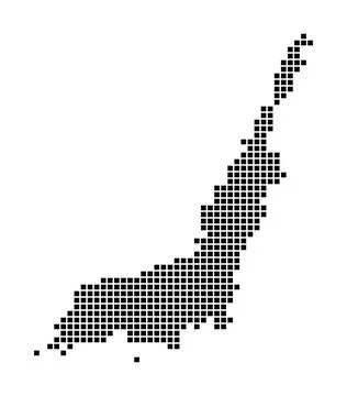 Lembeh map. Map of Lembeh in dotted style. Borders of the island filled wit.. Stock Illustration