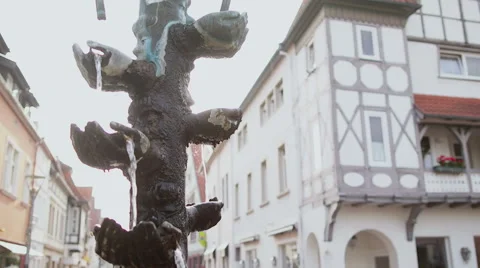 LEMGO, GERMANY- Hands statue and tourist landmark. Stock Footage 66383338