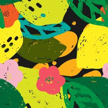 Lemon Abstract grunge texture stylized pattern rapport vector Stock Illustration